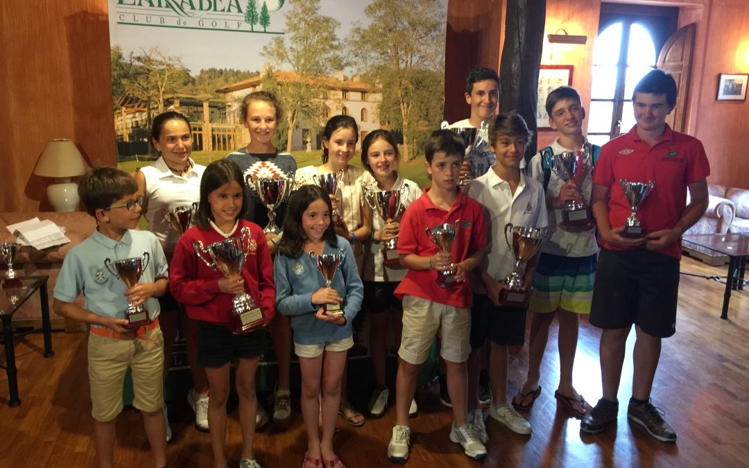 Martín- Torres (Infantiles), Beñaran- Lizarazu (Alevines) y Amunarriz-Carril (Benjamines) Campeones de Larrabea