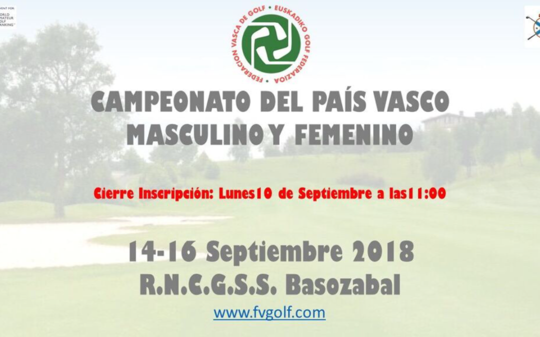 Ultimos días para inscribirse al Campeonato del Pais Vasco
