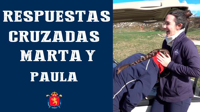 Videos palabras cruzadas de los jugadores vascos Paula Balanzategui y Eduardo de Los Ríos con sus compañeros de la Blume