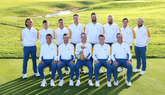 Jon Rahm y Jose María Olazabal (vicecapitan) en el equipo europeo de la Ryder Cup 2023