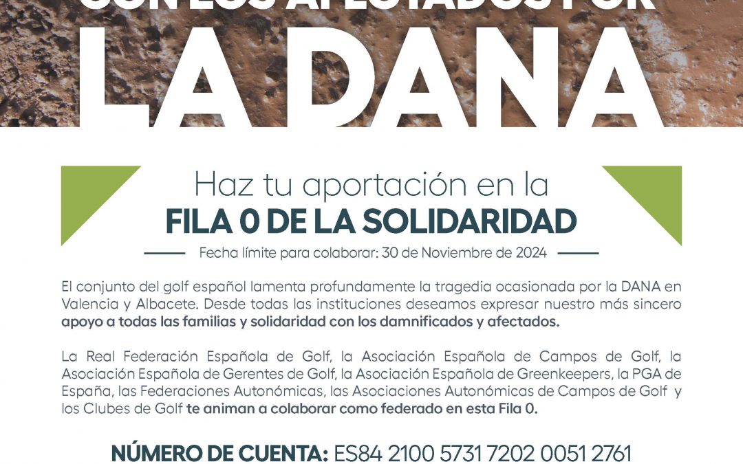 El golf español se solariza con los afectados por la DANA